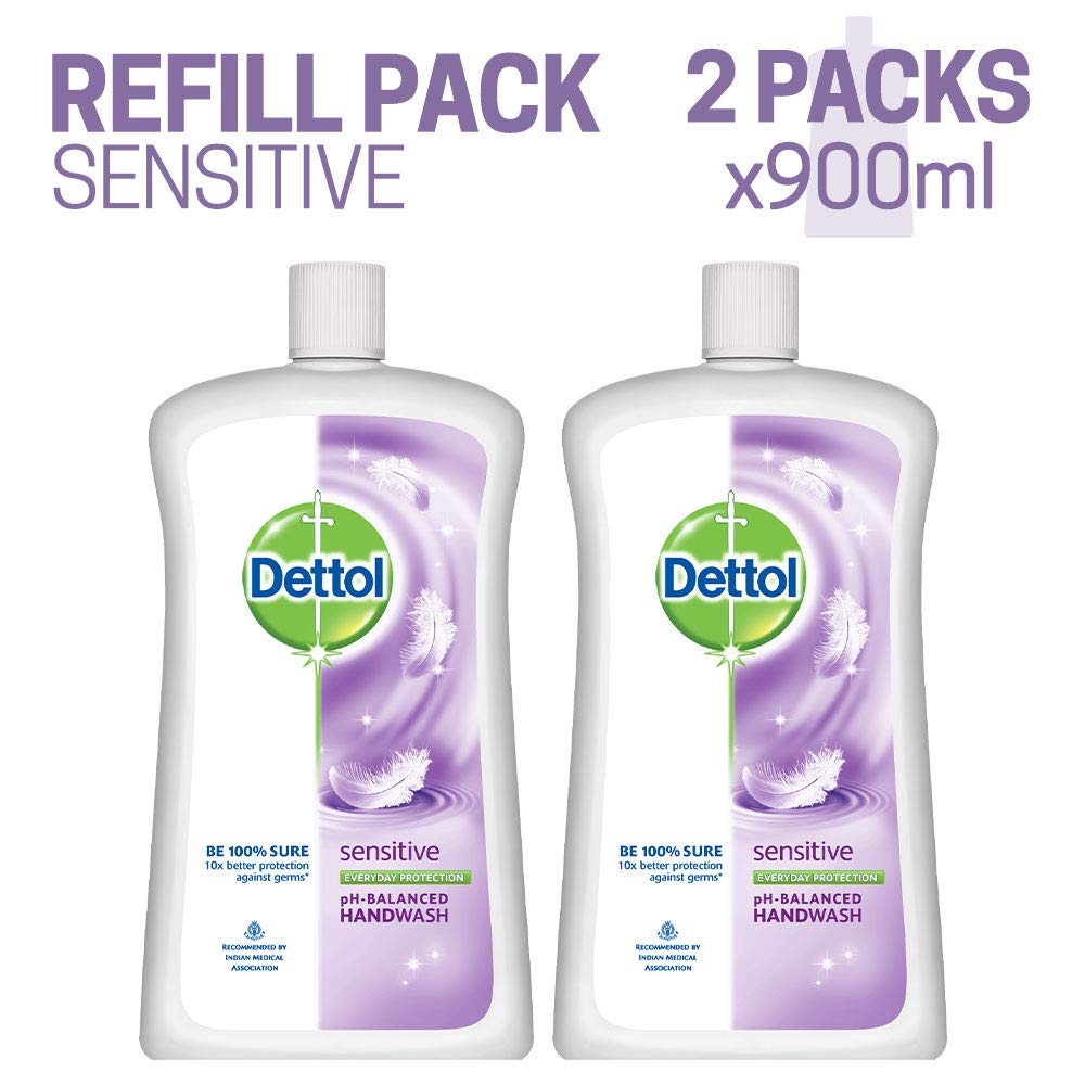 Dettol Sensitive Liquid Soap Jar 900 ml (Pack of 2) Loot Deal