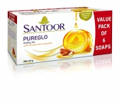 Best Offer on Santoor Glycerine Bath Soap, Pack of 6, 50% Off