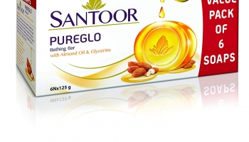 Best Offer on Santoor Glycerine Bath Soap, Pack of 6, 50% Off