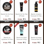Beardo 1 Rs loot – 100% off all products from 1 Rs