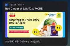 Flipkart Quick loot offer : from 2 Rs Delivery Within 90 Mins