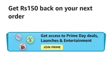 Amazon Prime offer : Get Rs.150 Back On Prime Day Order