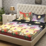 Bombay Dyeing 136 TC Polyester Double Floral Bedsheet