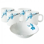 Borosil Mimosa Opalware Snacks Set, 5-Pieces