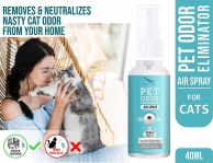 Clean Air Cat Odor Eliminating Air Spray for Pets Antiallergic – 40 ml