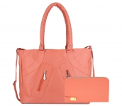 DAMDAM Combo of PU Leather Women’s Handbag and Wallet Clutch