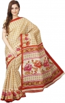 Floral Print Mangalagiri Polycotton Saree