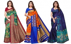 Ishin Combo Of 3 Poly Silk Women’s Saree