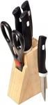 Kitchen Knife Set with Wooden Block, 5-Pieces