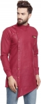 Men Solid Cotton Blend Asymmetric Kurta