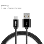 Pes Pure Zinc Alloy (Nylon Braided) Cable Premium USB Type C to USB A, Sync & Charging, All Type C Supported Devices – Black