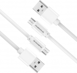 Ambrane Acm-1 1 M Micro Usb Cable(Compatible With Android Devices, White, Pack Of: 2)
