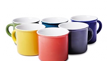 Anwaliya Vesta Tapered Ceramic Coffee Mugs, 250 Ml, Set Of 6, Pipe ...