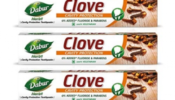 Dabur Herb’L Clove – Cavity Protection Toothpaste With No Added Fluoride And Parabens- 200 G (Pack Of 3)