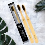 The Mouth Company Gentlebrush – Flat (Low Pressure) Premium Bamboo Toothbrush (Pack Of 2) With Charcoal Activated Bristles