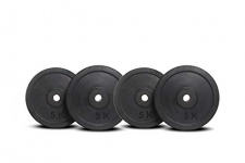 Stag Fitness 20 Kg (5 Kg X 4) Rubber Weight Plates 30 Mm, Rubber Weight Plates For Professional Gym Training