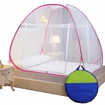 Tolofy Mosquito Net Foldable King Size/Queen Size Double Bed (Multi Color)