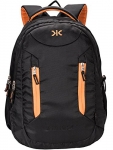 Killer Derby 38L Large Laptop Backpack With 2 Compartments Black Polyester Trendy Water Resistant Travel Backpack