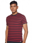 Jockey Men’S Regular Fit T-Shirt (8901326133996_2715_Large_Navy & Shanghai Red)