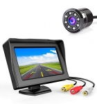 Carzex 4.3 Dashboard Tft Lcd Screen Rear View Monitor With 8 Led Car Rear View Reverse Camera For Cars