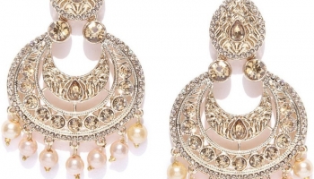 Zaveri Pearls Austrian Diamonds Studded Zinc Chandbali Earring