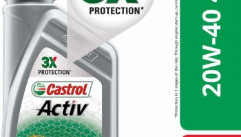 Castrol Activ 4T 20W-40 Petrol Synthetic Blend Engine Oil(0.9 L, Pack Of 1)