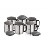 Pigeon – Stainless Steel Coffee Cup Set of 6 (with Lid)