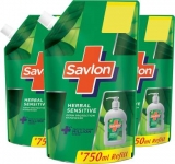 Savlon Herbal Sensitive Hand Wash Pouch  (3 x 750 ml)