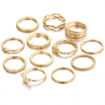 Shining Diva Fashion Set of 12 Finger Rings
