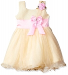 Smiling Bows Beige/Pink  Girls Dress