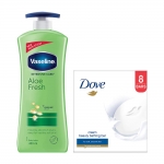 Vaseline  Aloe Fresh Body Lotion with Dove Bathing Bar